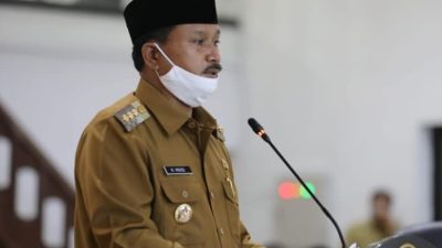 Wali Kota Madiun saat memberikan sambutan dalam Sidang Paripurna bersama DPRD Kota Madiun.