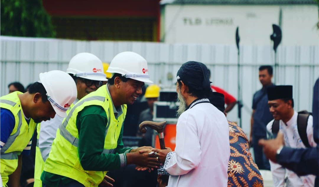 Ketua DPRD saat pembangunan tiang pancang di Pasar Legi