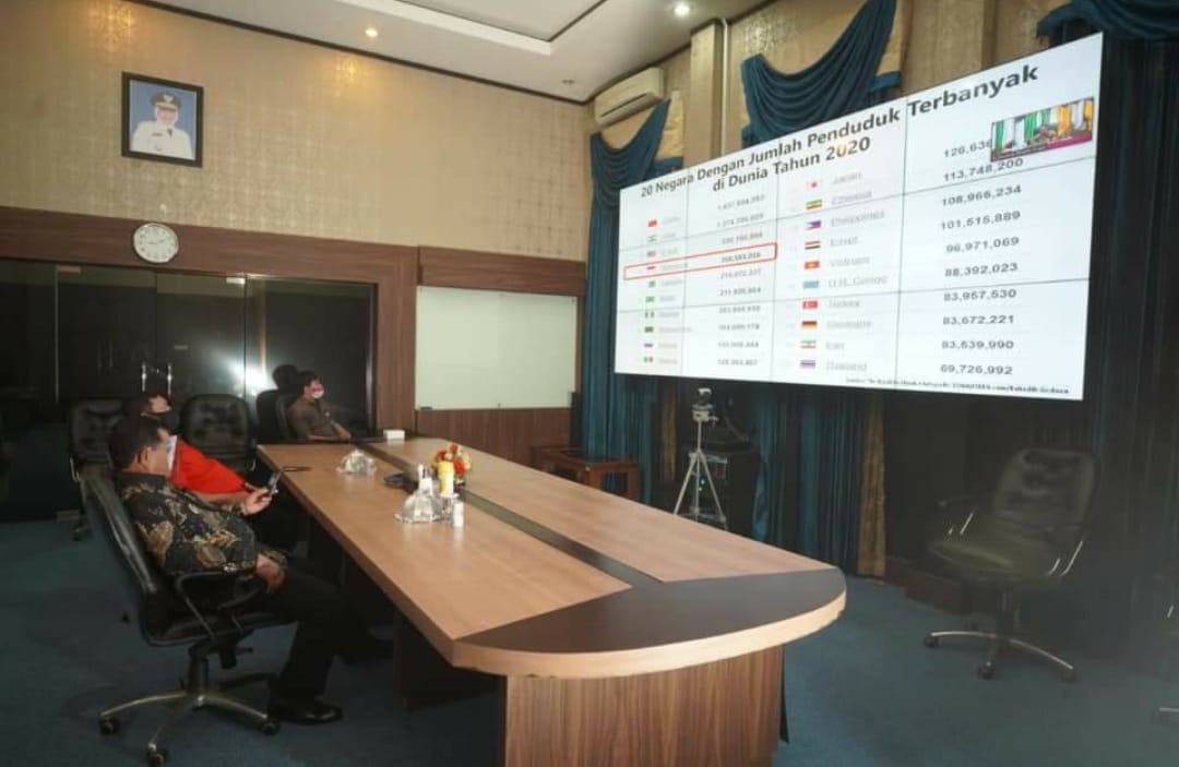 Wali Kota Madiun Rakor dengan Kemendagri secara Daring.