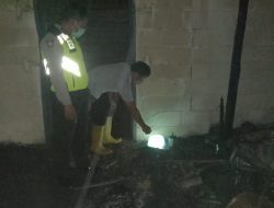 Lupa Matikan Lilin- bengkel motor terbakar, akibat tersenggol kucing