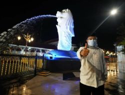 Tak perlu ke Singapura, Ada Patung Merlion di Kota Madiun
