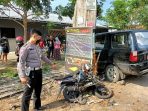 Motor Mio Hancur setelah disrempet Mobil Dinas Sekcam Jambon