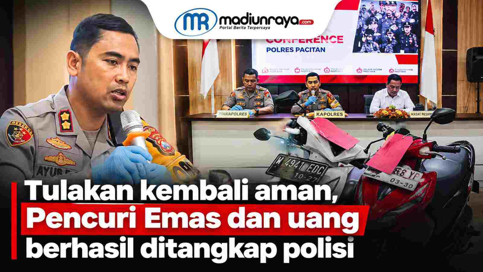 Kapolres Pacitan, AKBP Ayub Diponegoro Azhar saat memberikan keterangan pers.